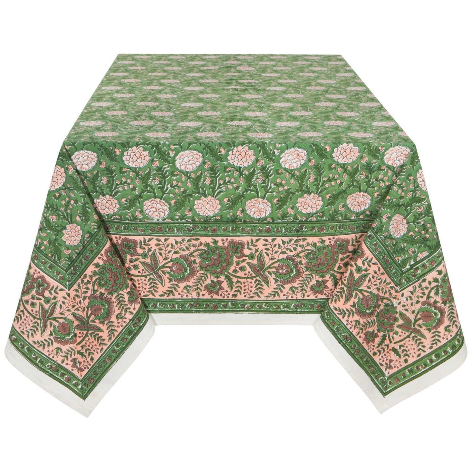Danica Brands Tablecloth 90” - Block Print Peony | Danica Brands