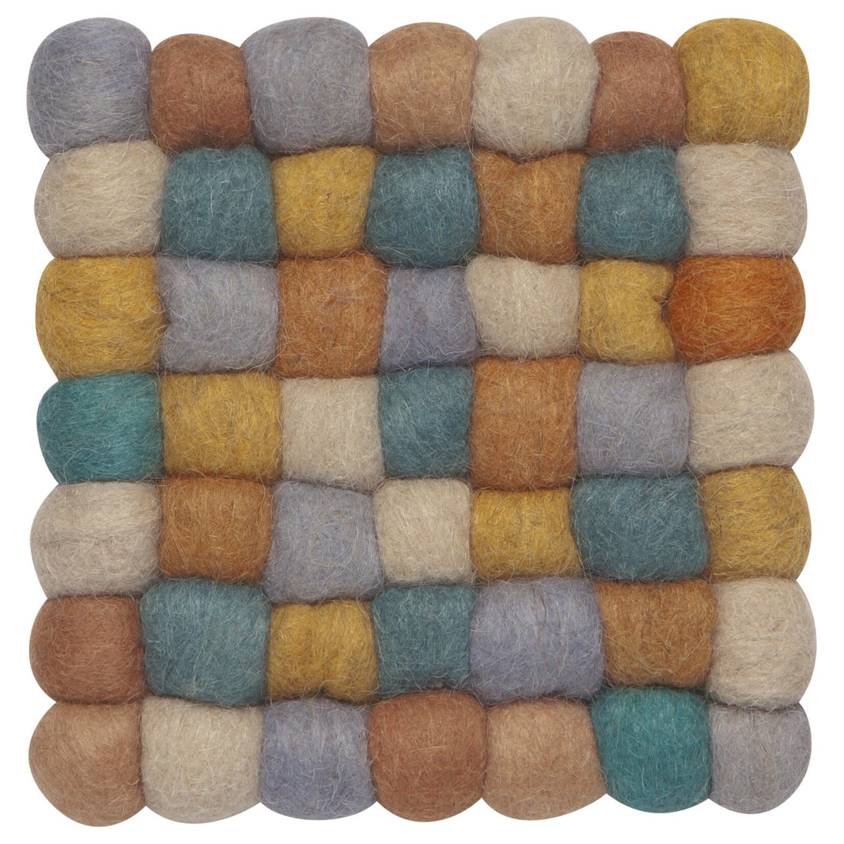 Danica Brands Wool Felt Ball Trivet - Ochre