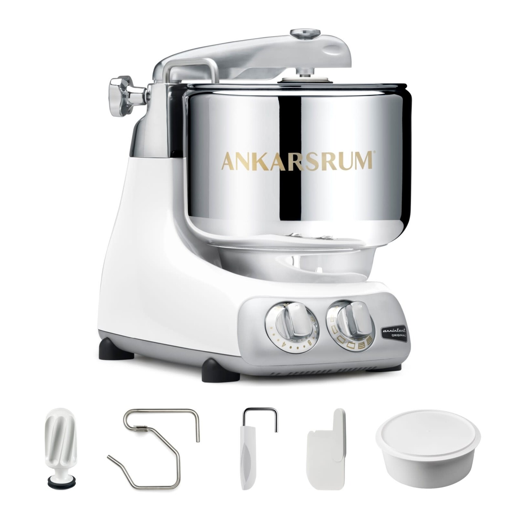 Ankarsrum Ankarsrum Assistent® Original Stand Mixer, 7 Qt. Essential Package - Gloss White Gloss