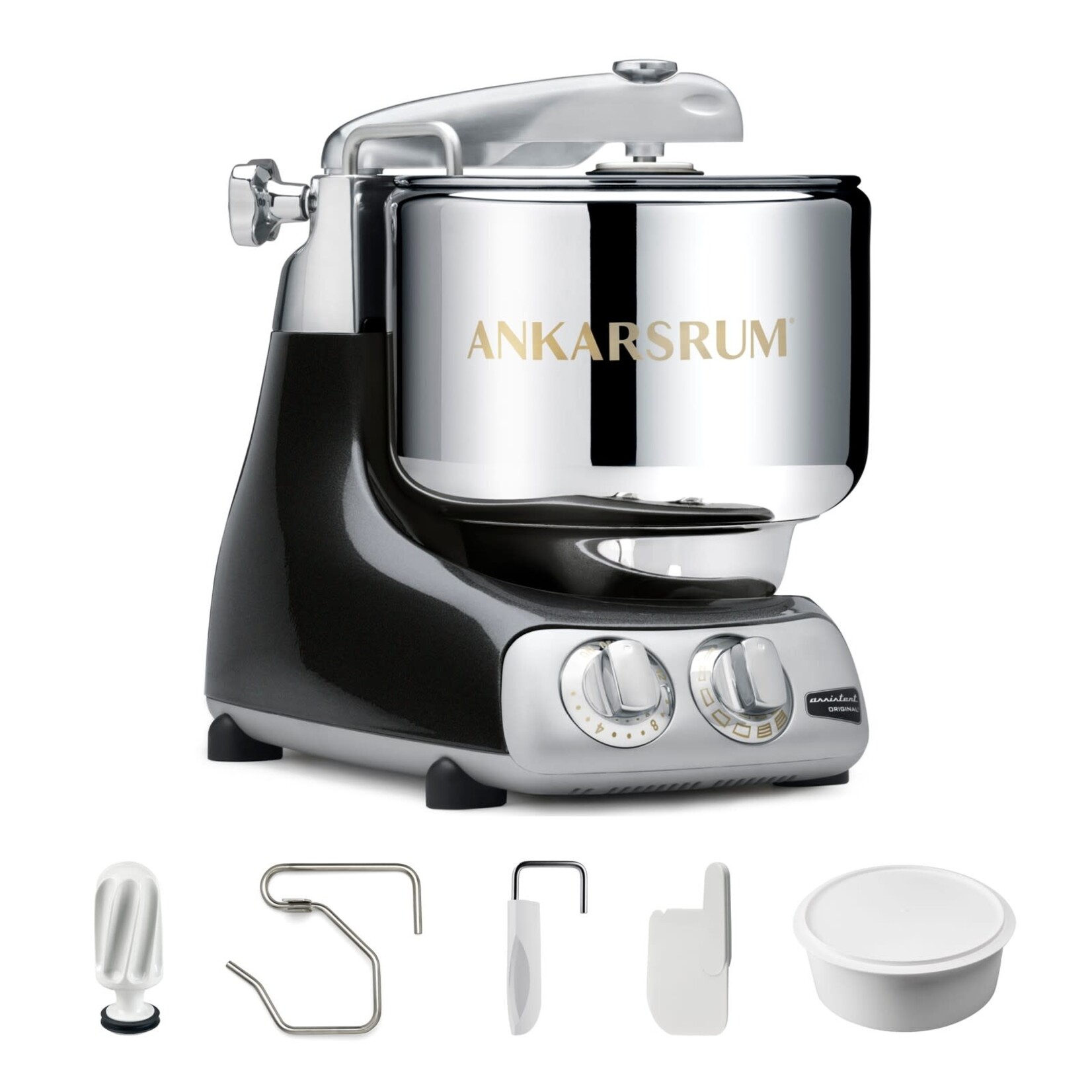 Ankarsrum Ankarsrum Assistent® Original Stand Mixer, 7 Qt. Essential Package - Black Diamond Metallic Gloss