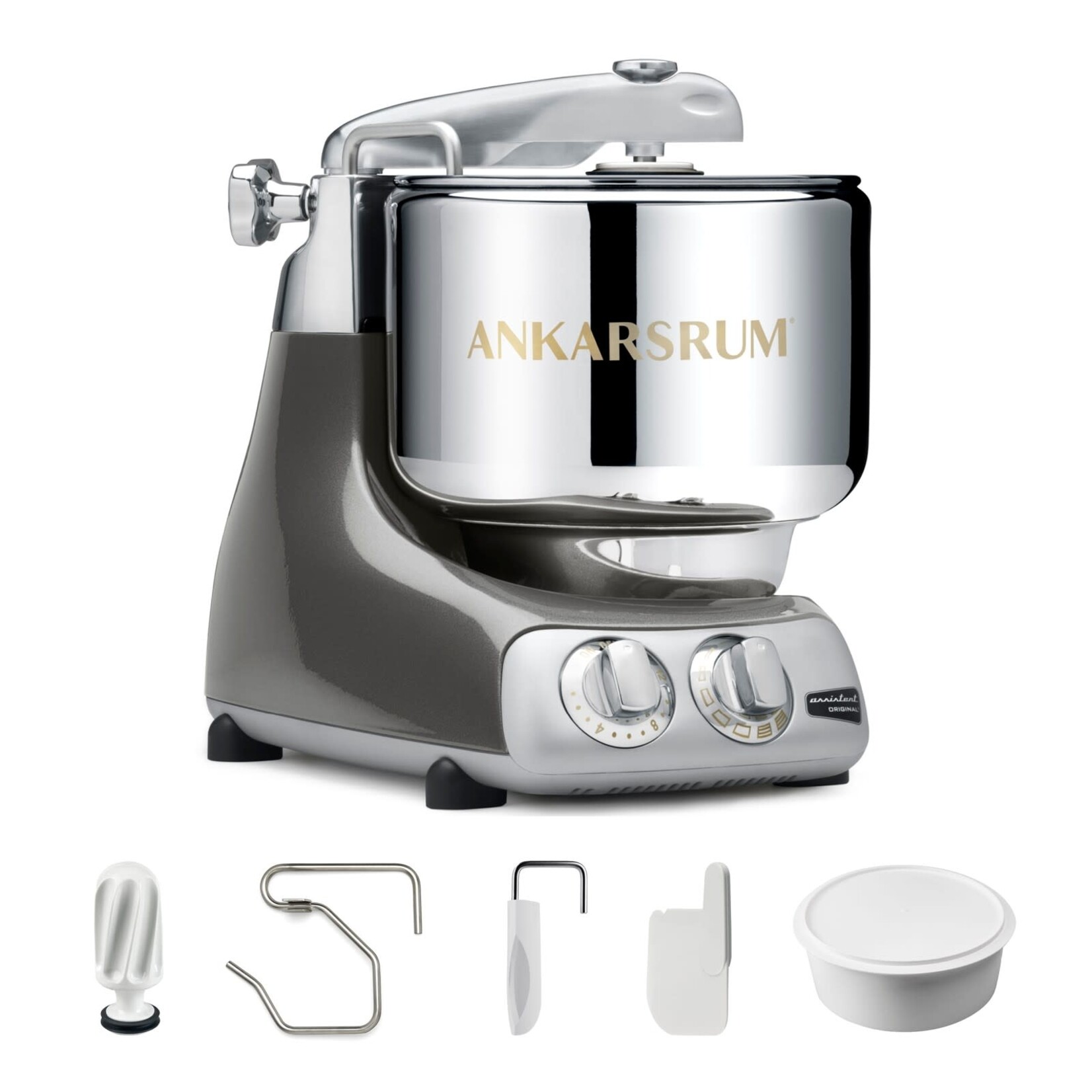 Ankarsrum Ankarsrum Assistent® Original Stand Mixer, 7 Qt. Essential Package - Black Chrome Metallic Gloss