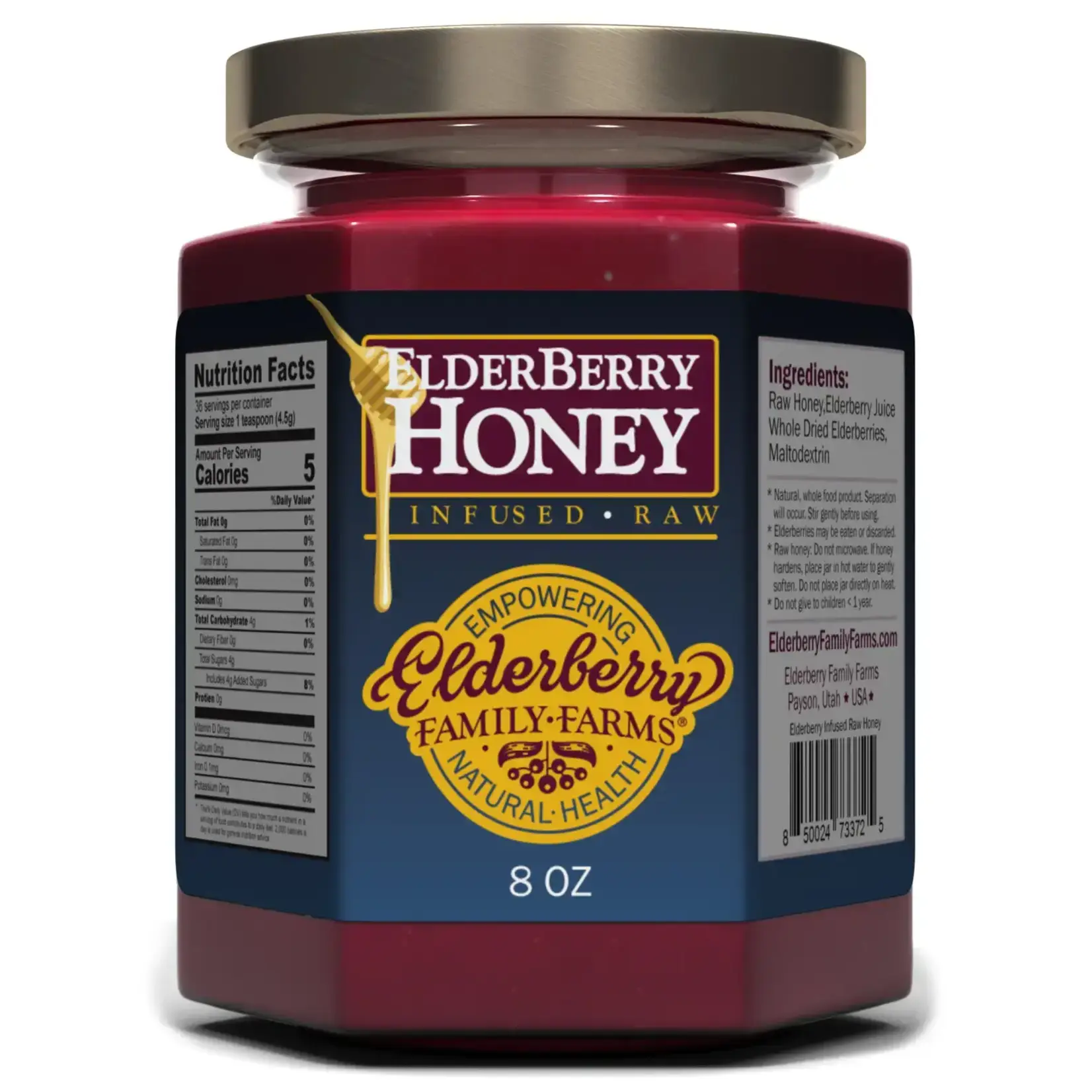 Elderberry Family Farms Elderberry Infused Raw Honey