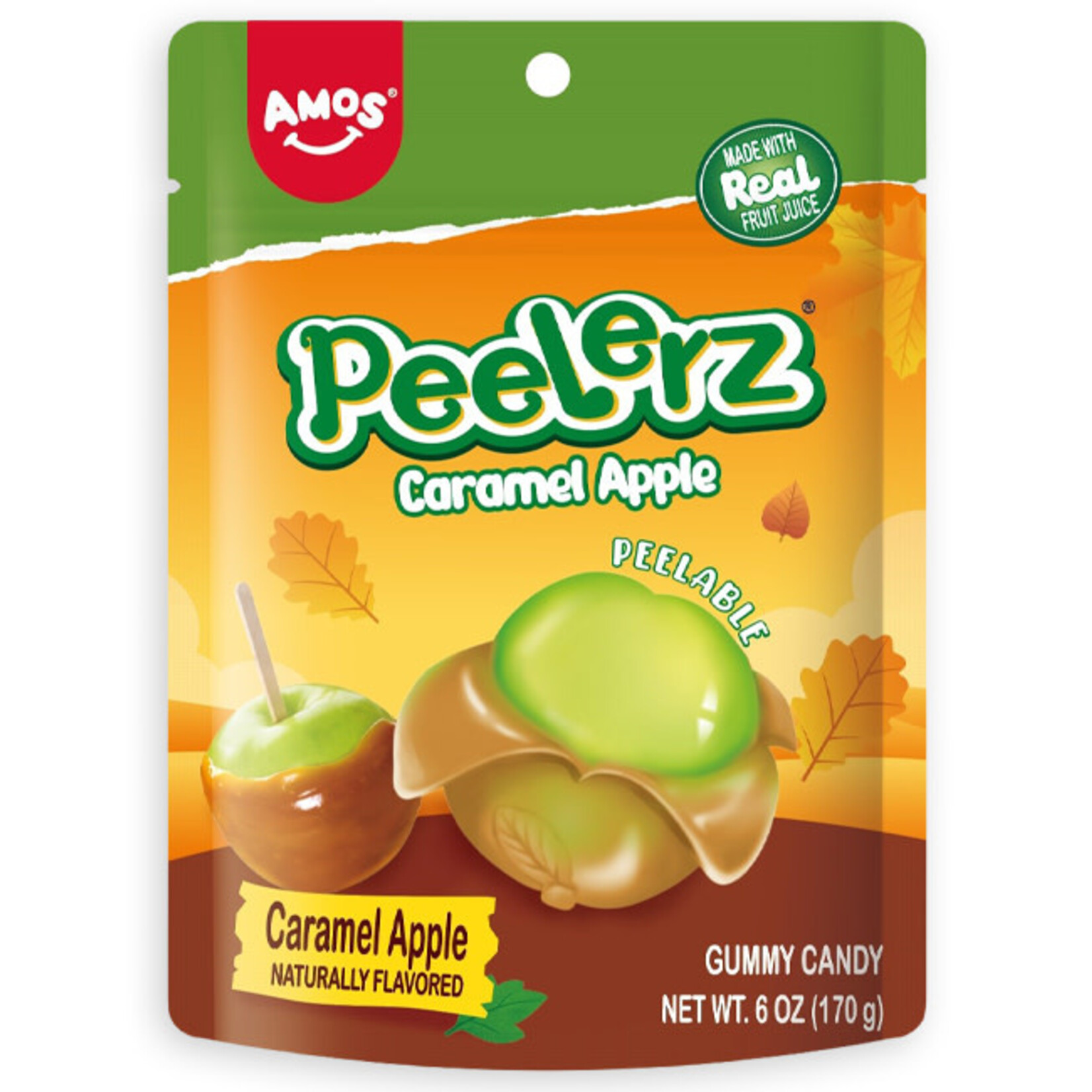 Grandpa Joes AMOS PEELERZ GUMMY CARAMEL APPLE PEG BAG