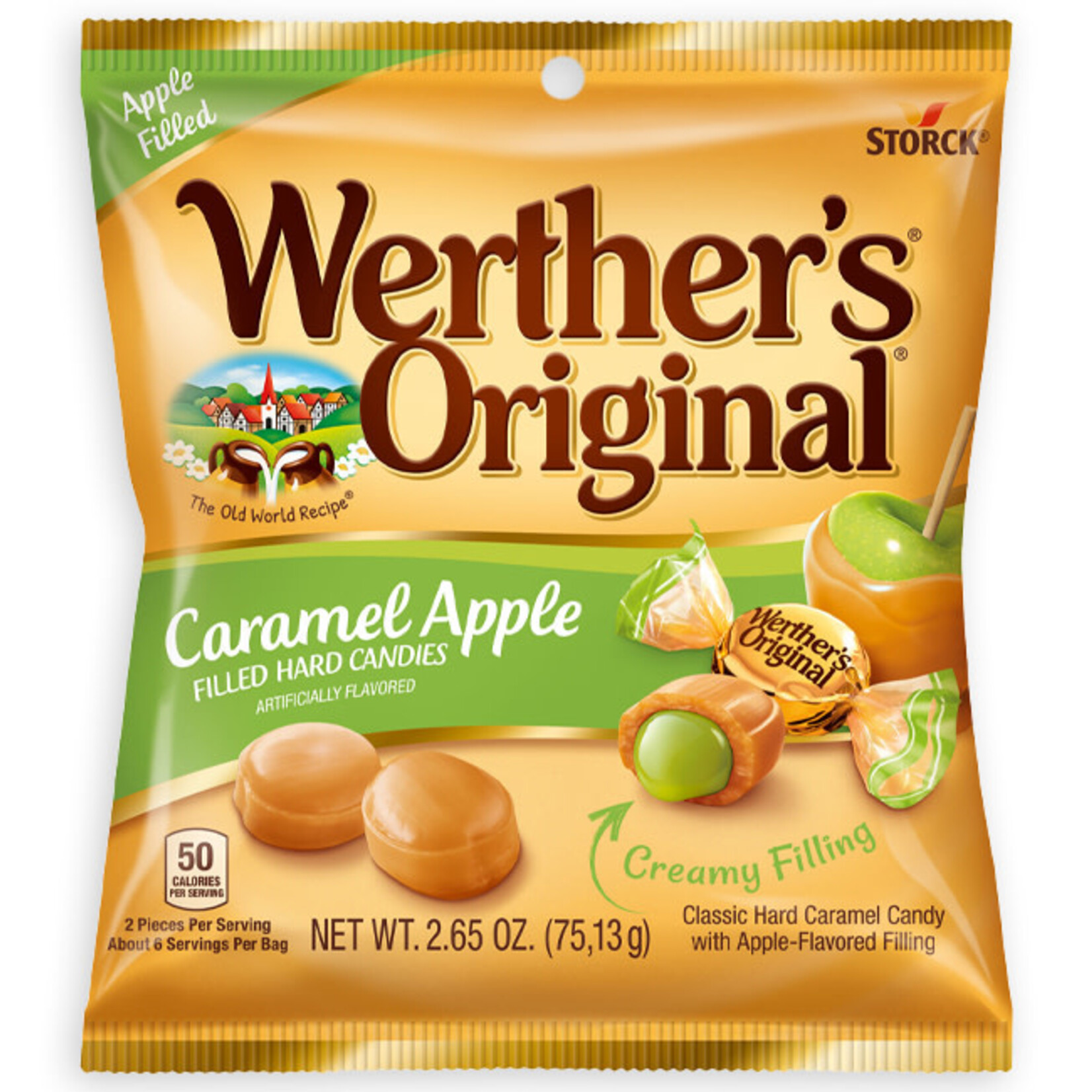 WERTHERS ORIGINAL PEG BAG - HARD CANDY - CARAMEL APPLE FILL