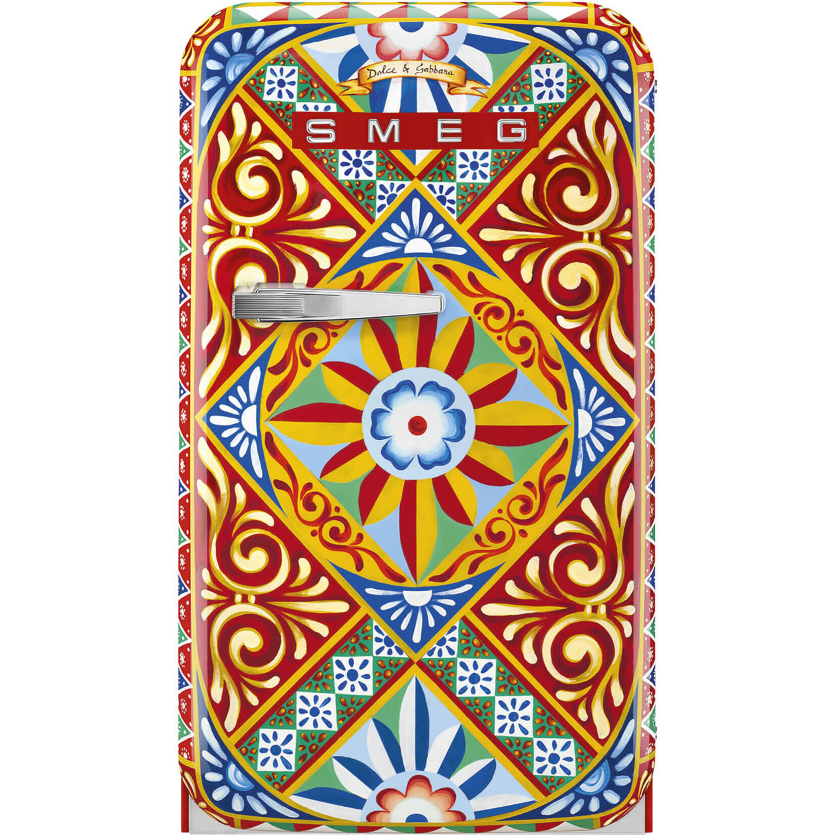 Smeg Retro Mini Cooler FAB5, Right Hinge - Dolce & Gabbana - Carretto | SMEG