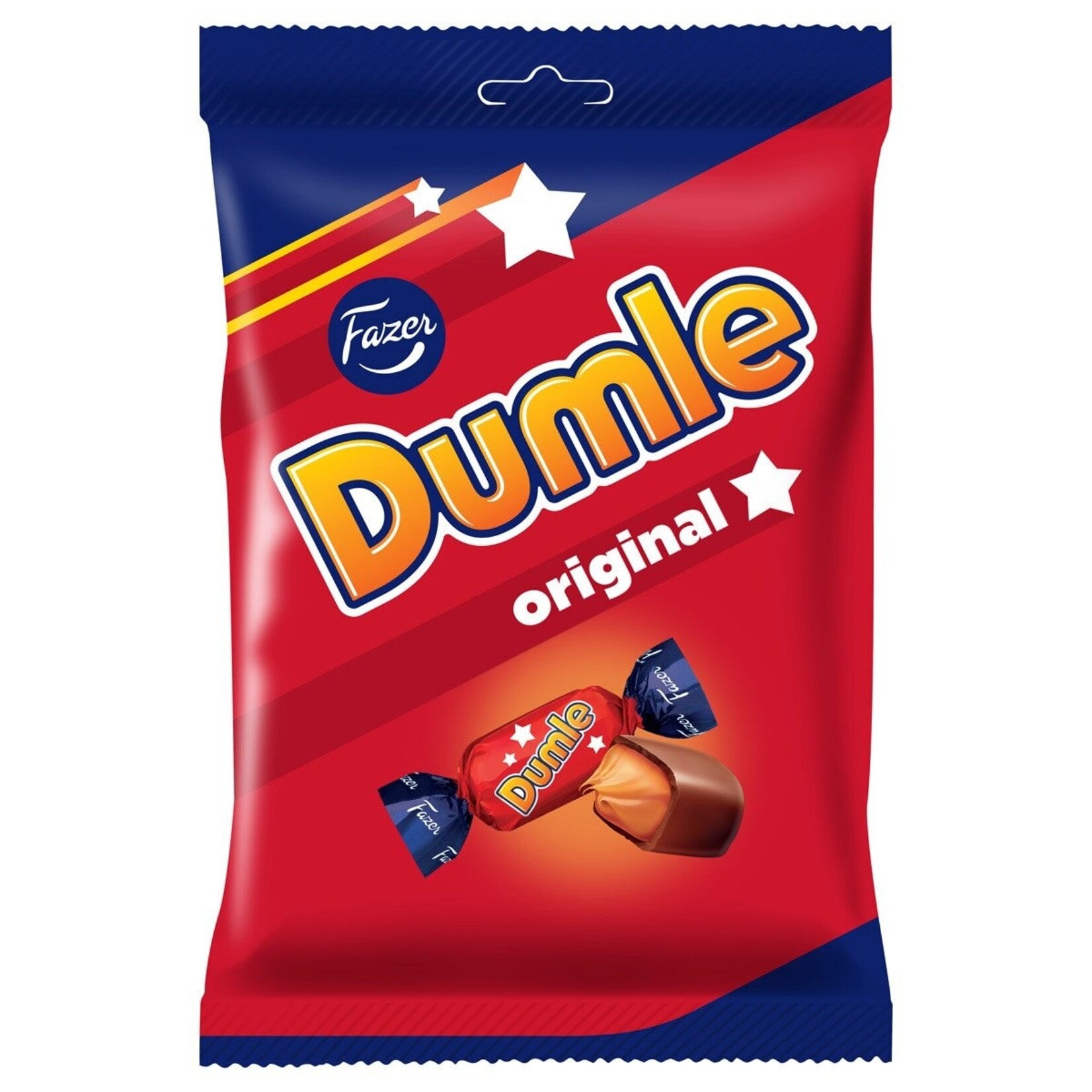 Fazer Dumle Soft Toffee with Milk Chocolate Peggable Bag