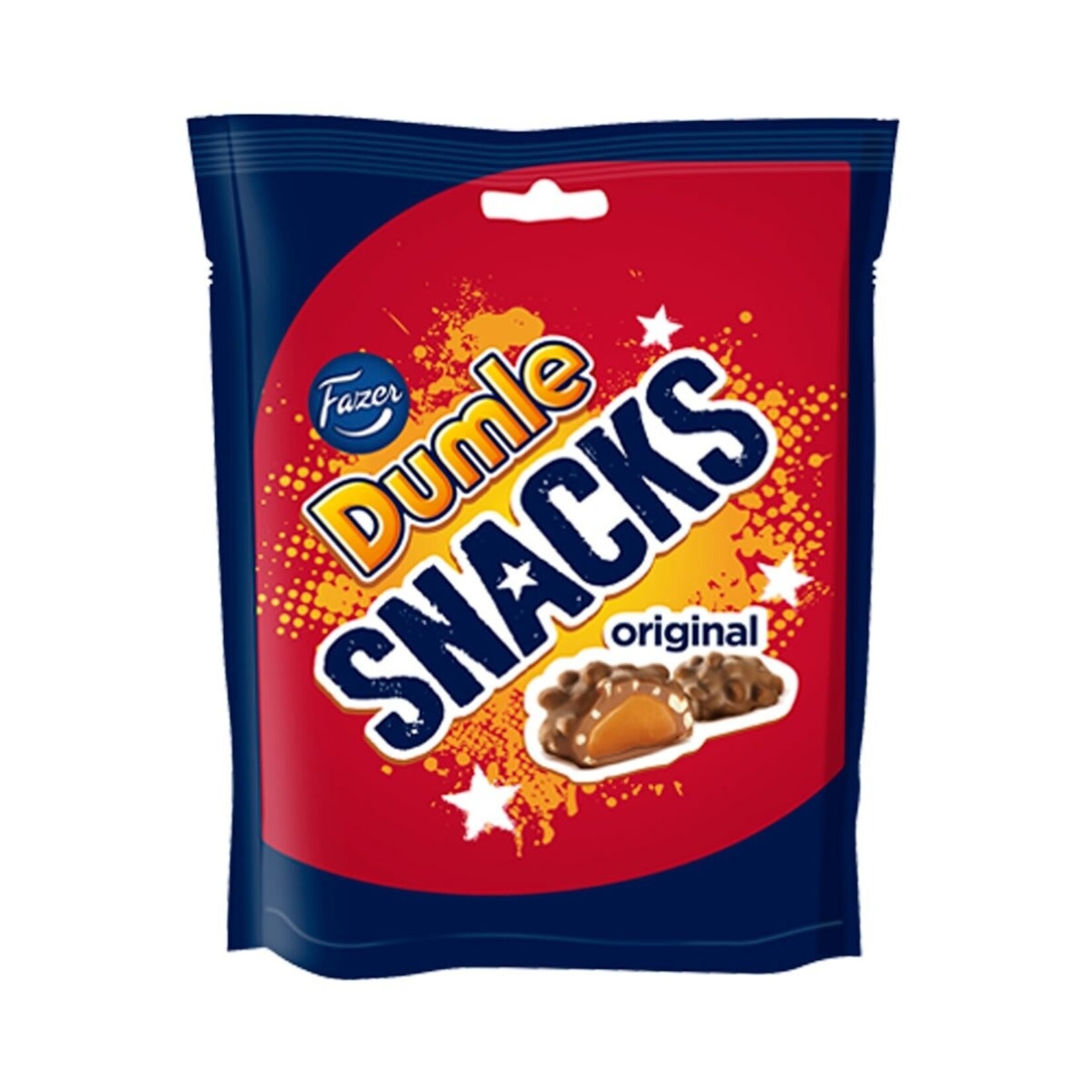 Fazer Dumle Snacks Milk Chocolate Covered Soft Toffee and Crispy Rice Bag