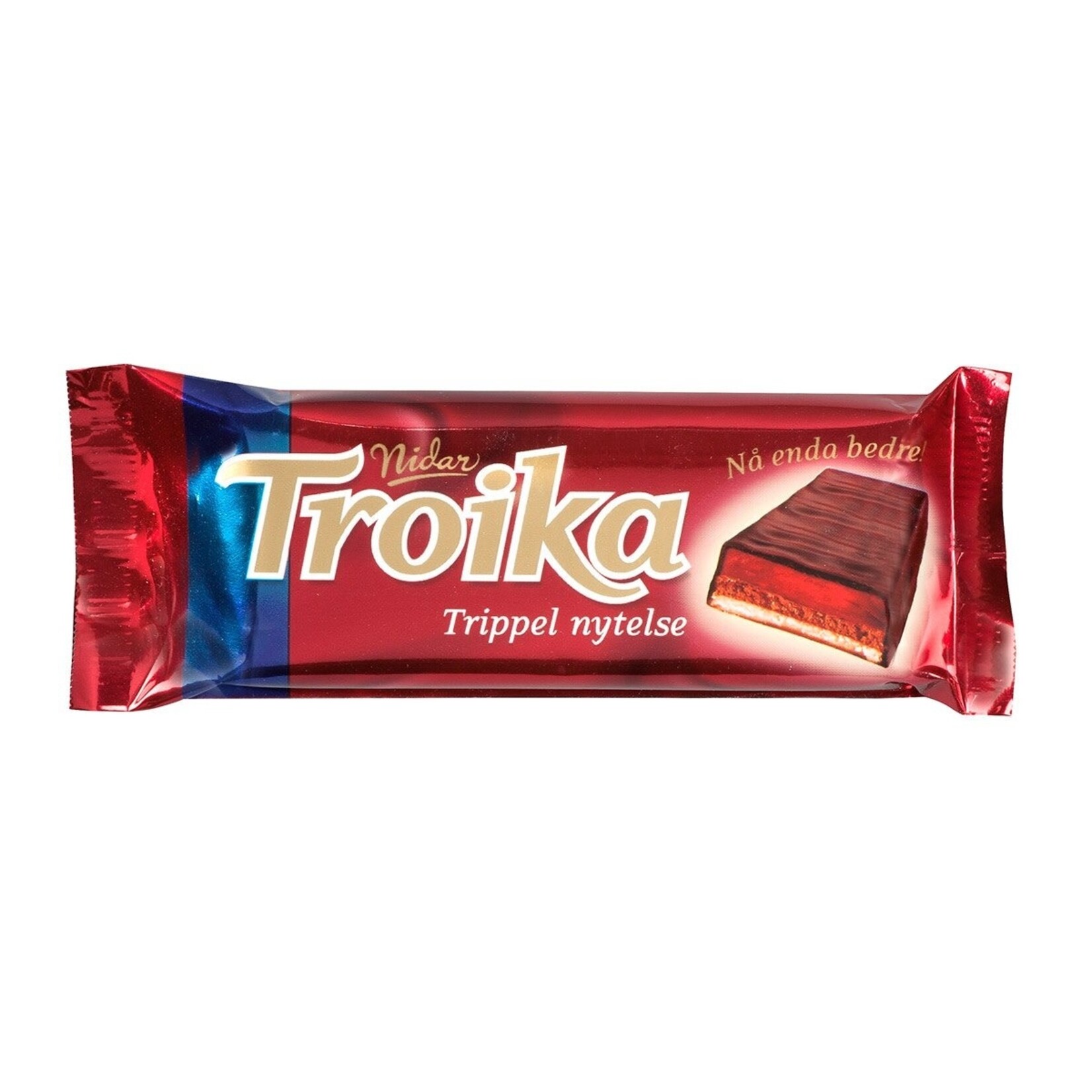 Nidar Troika Dark Chocolate with Marzipan, Truffles & Raspberry Jelly Bar