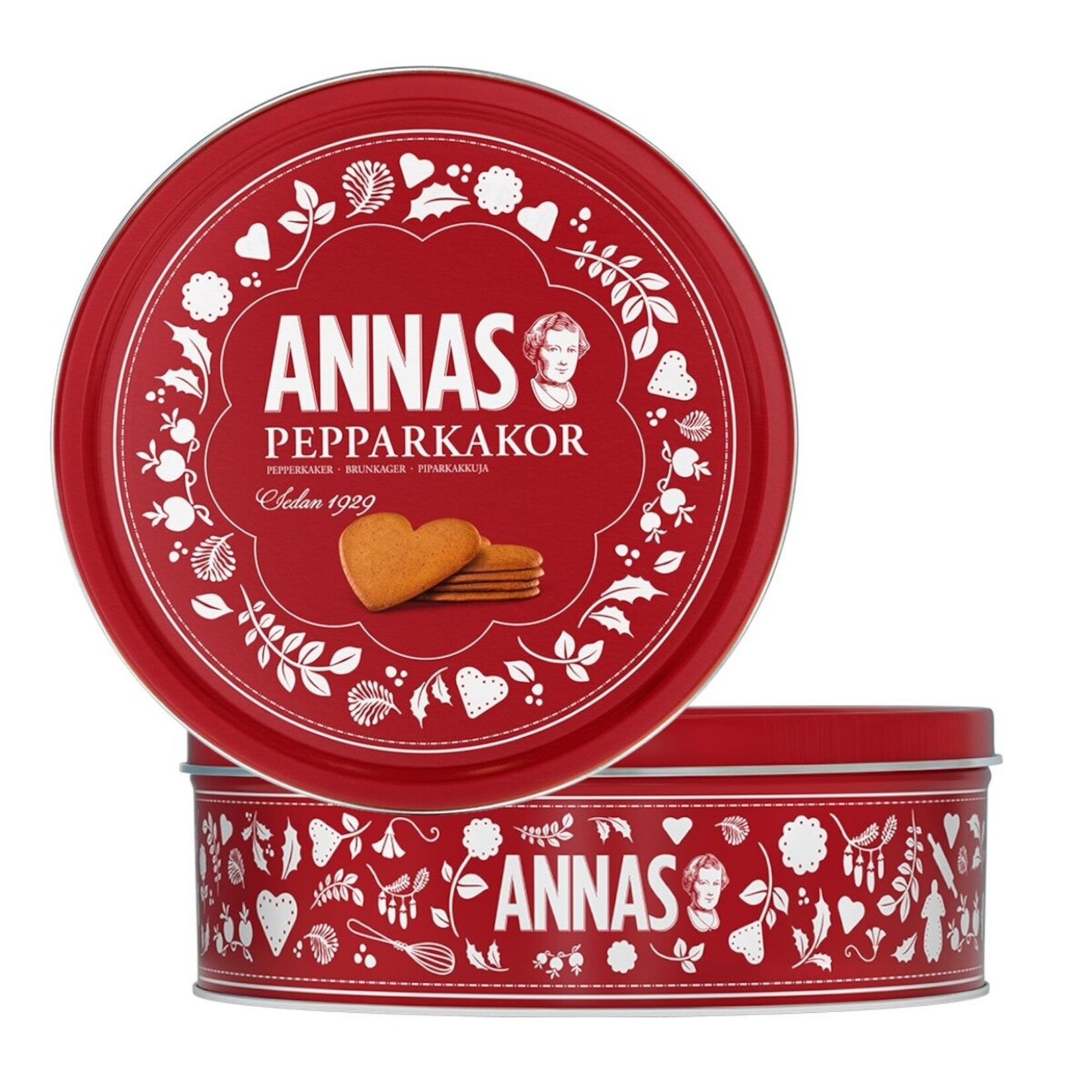 Annas Annas Heart-Shaped Swedish Ginger Thins Tin | Chicago Importing