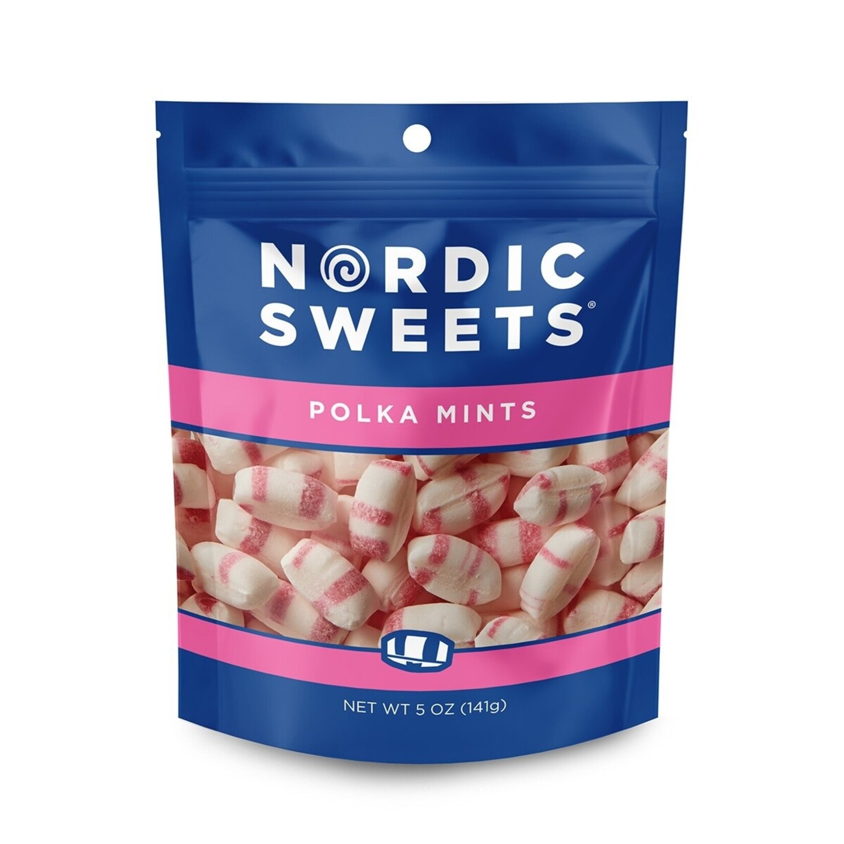 Nordic Sweets Polka Mints (Peppermint) Resealable Peggable Pouch