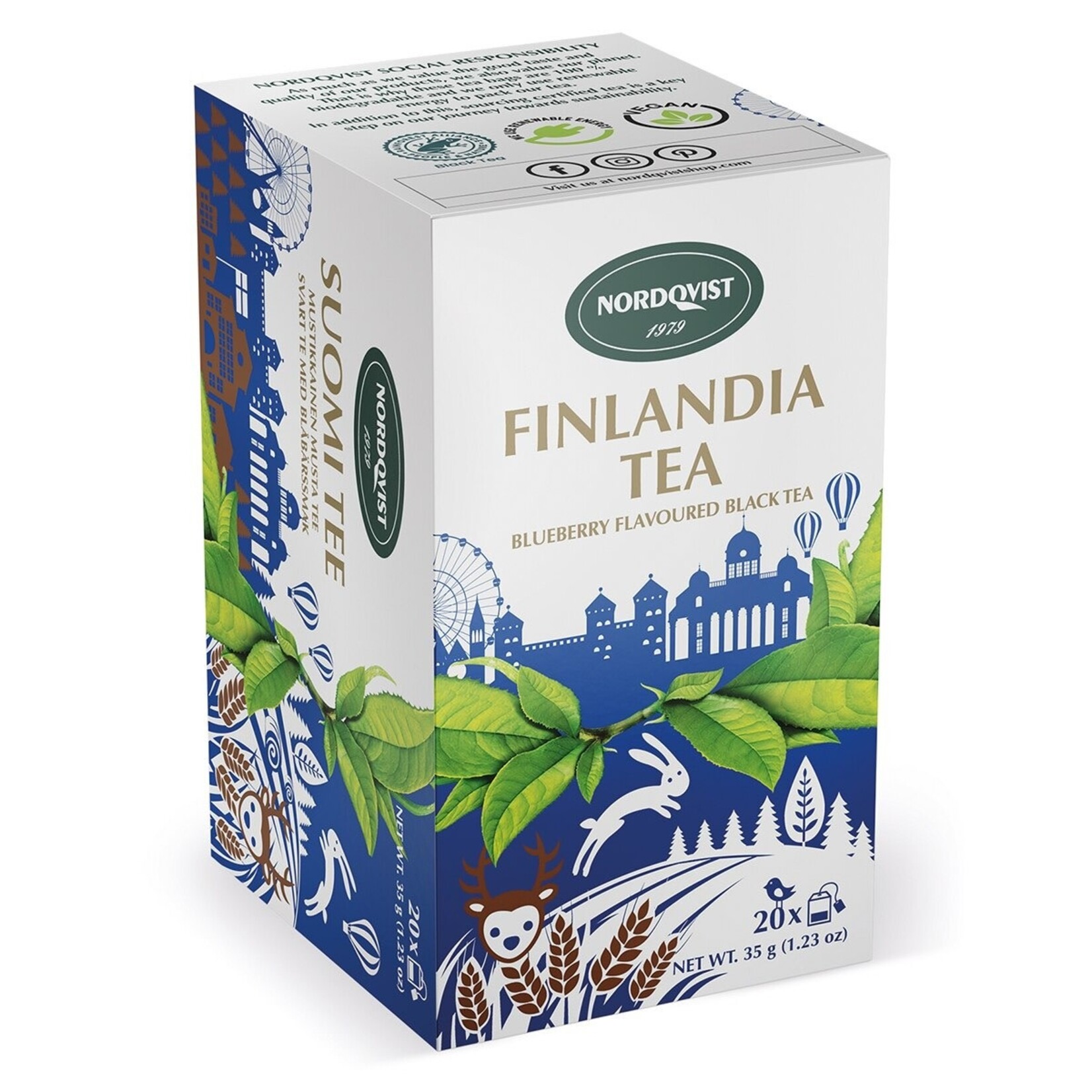 Nordqvist Finlandia Blueberry Flavored Black Tea Bags 20/pc Box