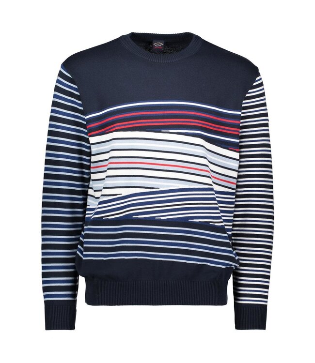 Navy with Multi Stripes Sweater