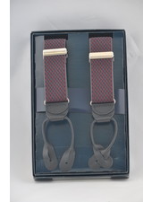 BENCHCRAFT Burgundy Navy Leather Strap Suspenders