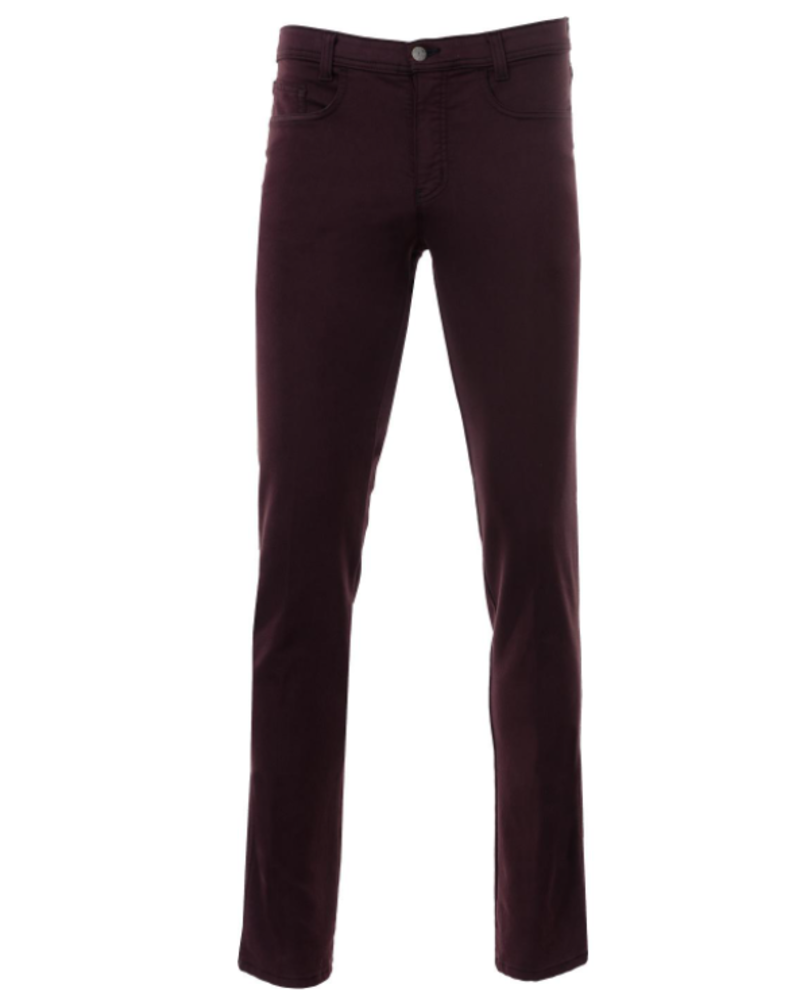 MARCO Modern Fit Solid Stretch 5 Pocket Plum Pant