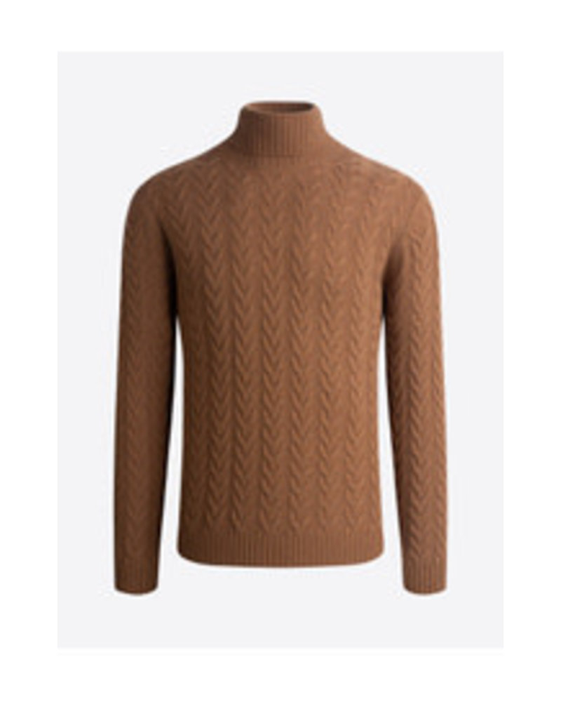BUGATCHI UOMO Solid Cable Knit Turtleneck Sweater