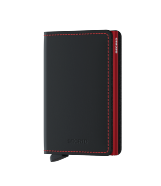 SECRID Matte Black & Red Slimwallet