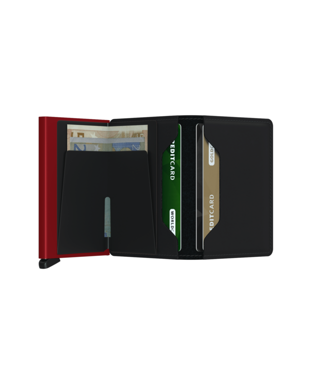 Matte Black & Red Slimwallet