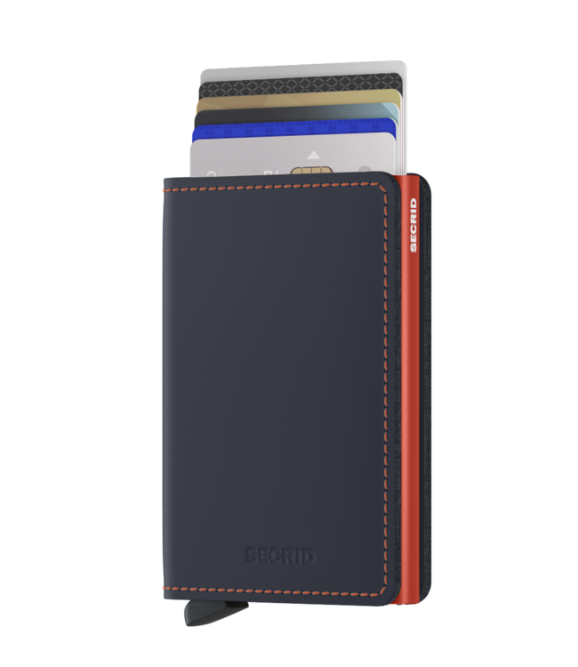 Matte Night Blue & Orange Slimwallet