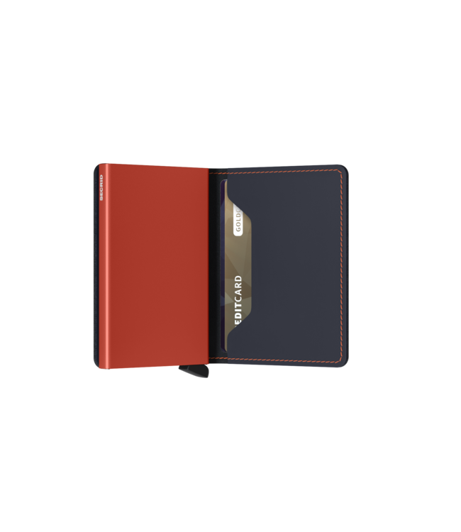 Matte Night Blue & Orange Slimwallet