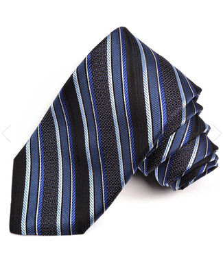 DION Navy Striped Silk Tie