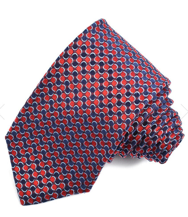 Red Navy Neat Silk Tie