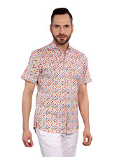 7 DOWNIE Modern Fit Bright Floral Shirt