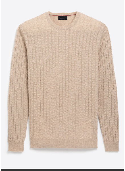 BUGATCHI Tan Cable Knit Sweater