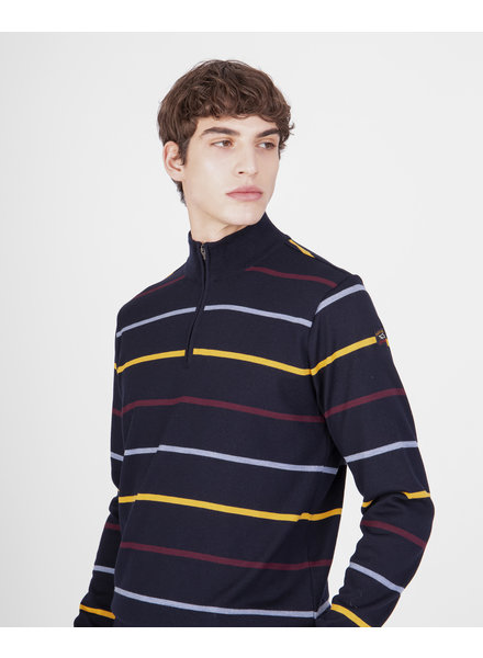 PAUL & SHARK Charcoal Striped 1/4 Zip Sweater
