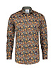 A FISH NAMED FRED Modern Fit Orange Green Coral Shirt