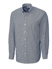 CUTTER & BUCK Classic Fit Charcoal Bengal Stripe Shirt