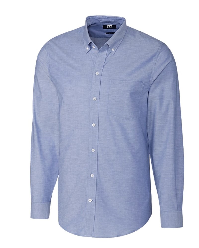 CUTTER & BUCK Modern Fit Blue Stretch Oxford Shirt