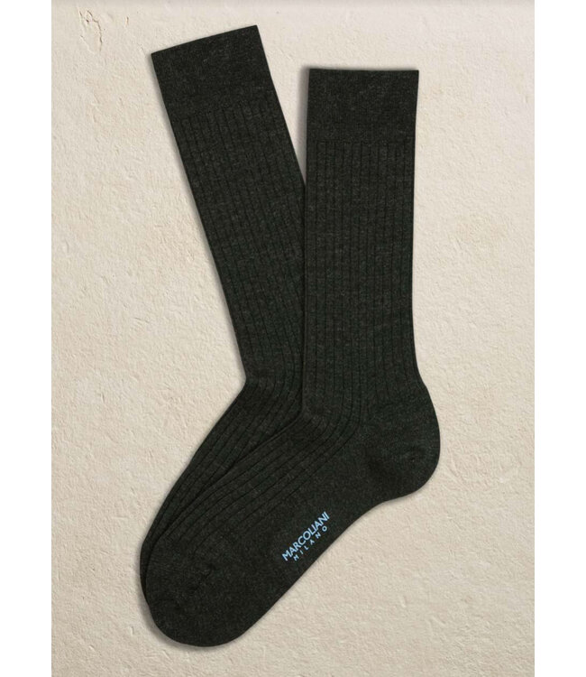 Merino Ribbed Charcoal Socks