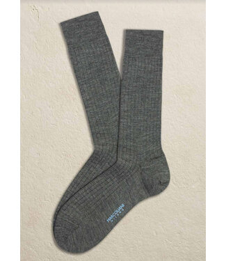 MARCOLIANI Merino Ribbed Grey Socks