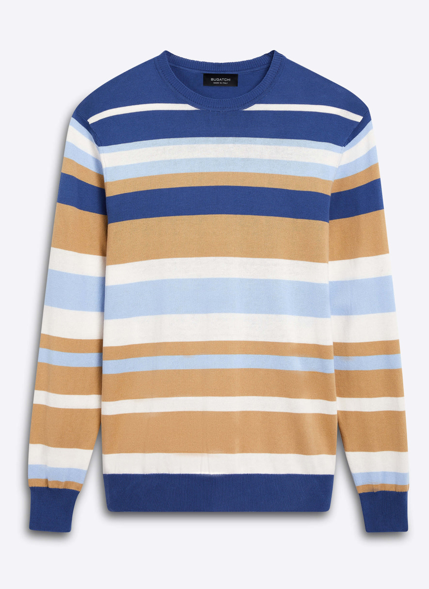 tan and white striped sweater