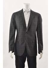 JACK VICTOR Modern Fit Charcoal Check 1/2 Lined Sport Coat