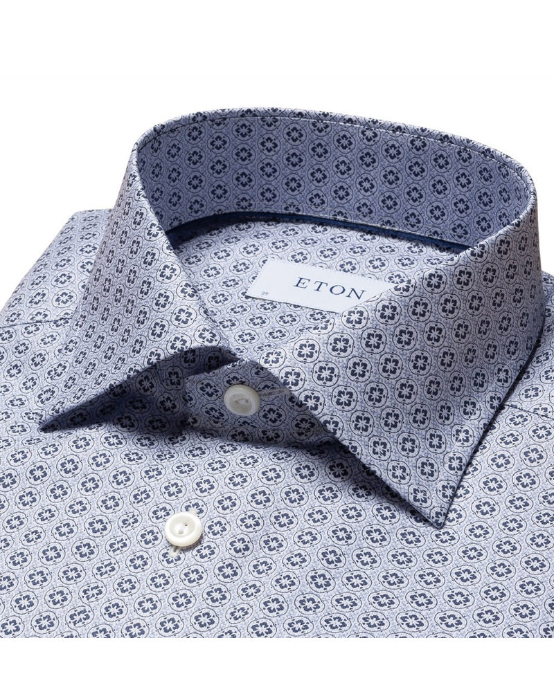 ETON Modern Fit Blue with Navy Pattern Shirt