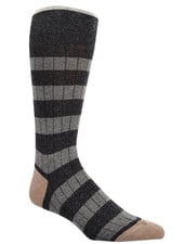 DION Charcoal Striped Mid Calf Socks