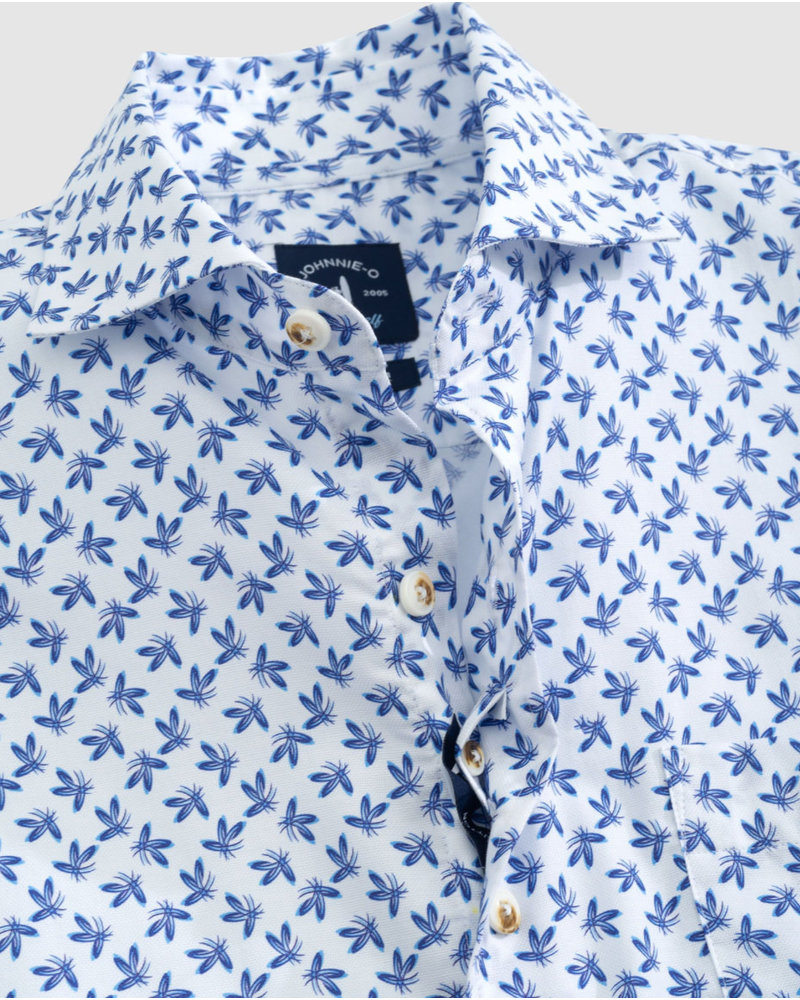 JOHNNIE O Modern Fit White with Blue Shirt
