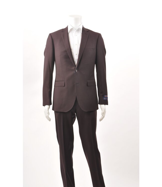 Modern Fit Plain Burgundy Suit