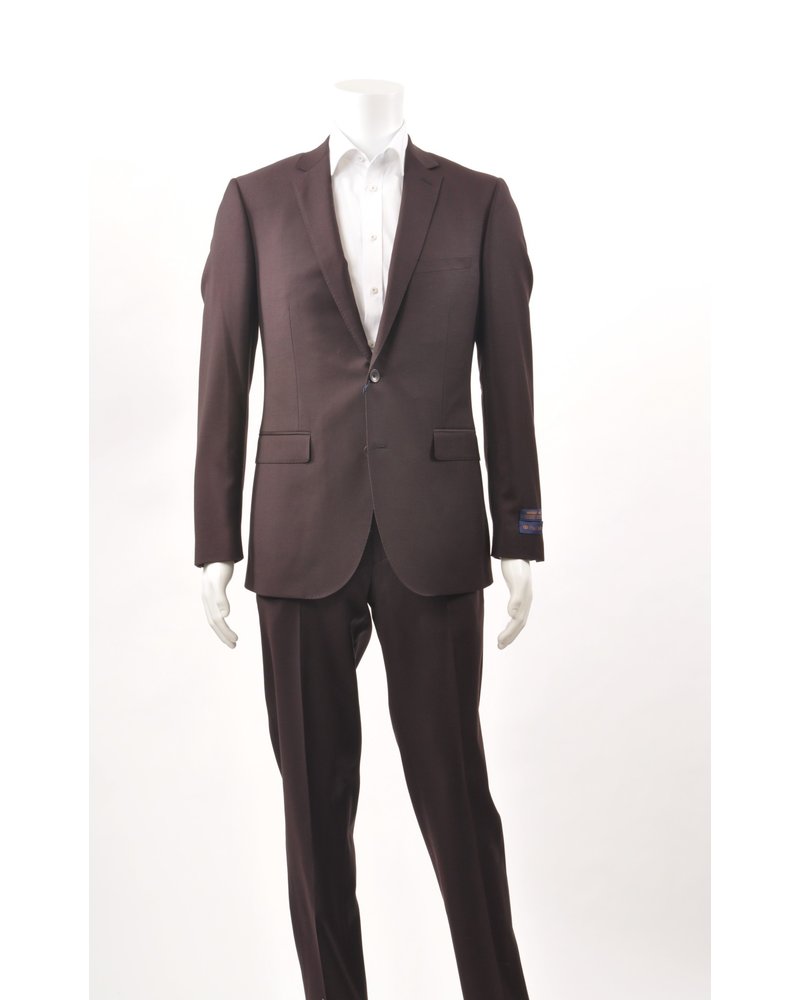 PAUL BETENLY Modern Fit Plain Burgundy Suit