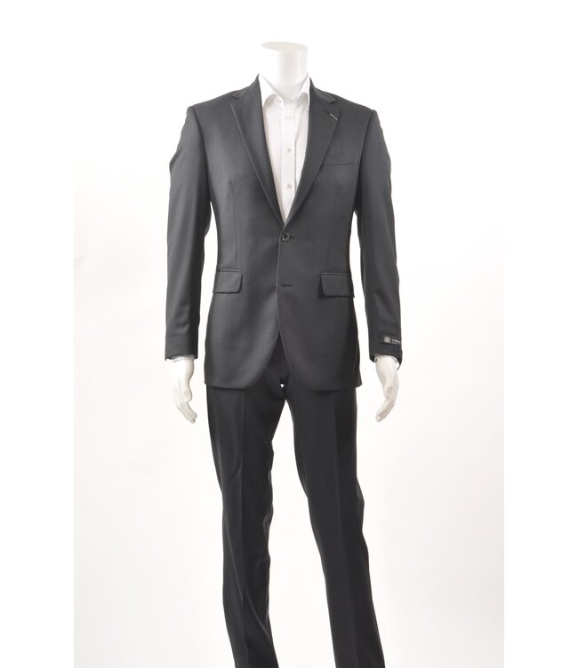 Modern Fit Charcoal Mini Herringbone Suit