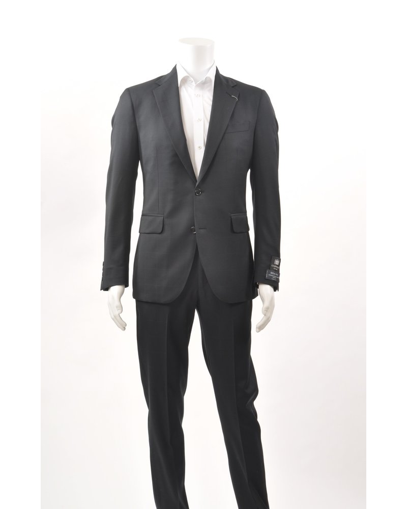 COPPLEY Slim Fit Black Tonal Block Suit