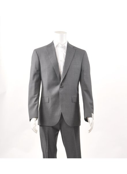 JACK VICTOR Modern Fit Mid Grey Chaulk Stripe Suit