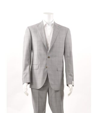 JACK VICTOR Modern Fit Grey Burgundy  Glen Check Suit