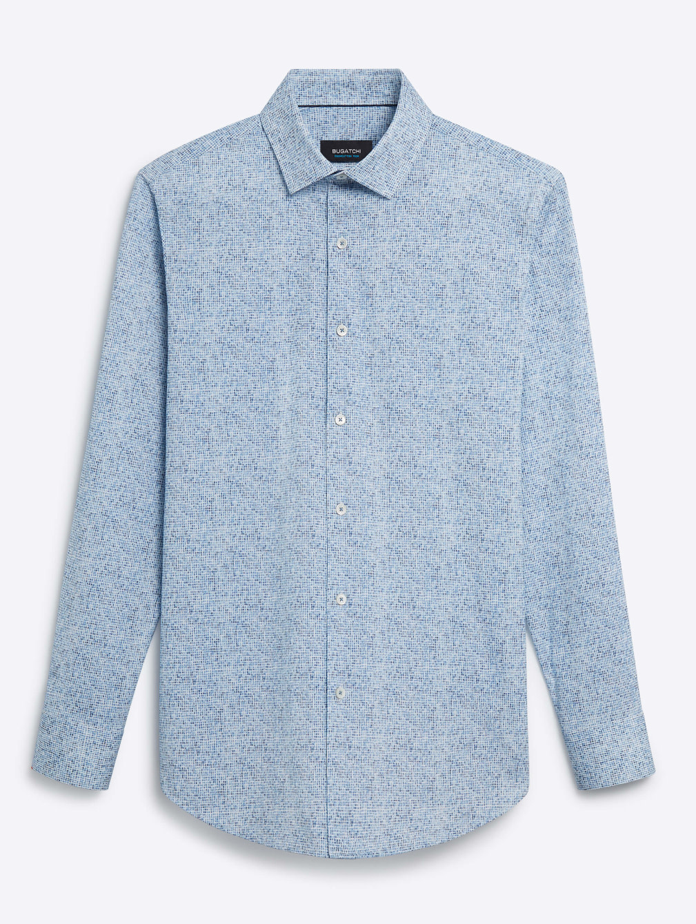 Modern Fit Cobalt Blue Mini Check Shirt 