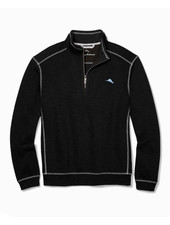 TOMMY BAHAMA Tobago Bay Black 1/4 Zip Sweatshirt