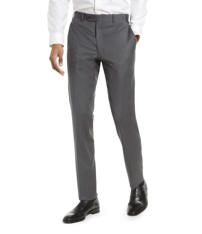 Modern Fit Banker Grey Wool Dress Pants