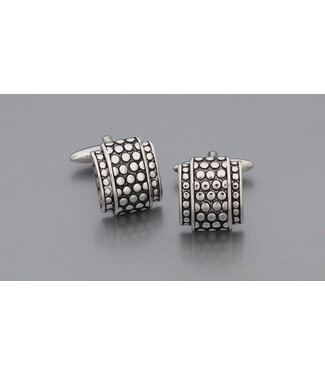 WEBER Silver Rectangle Patterned Cufflinks