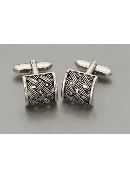WEBER Silver Rounded Square Cuff Links