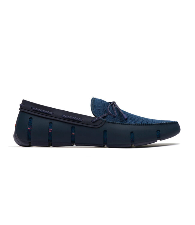 Navy Braided Lace Loafers